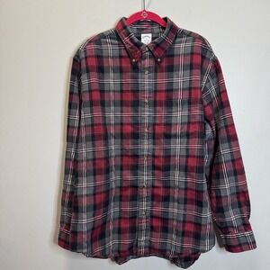 Brooks Brothers Shirt Regent Plaid Flannel Mens XL Red Black Long Sleeve
